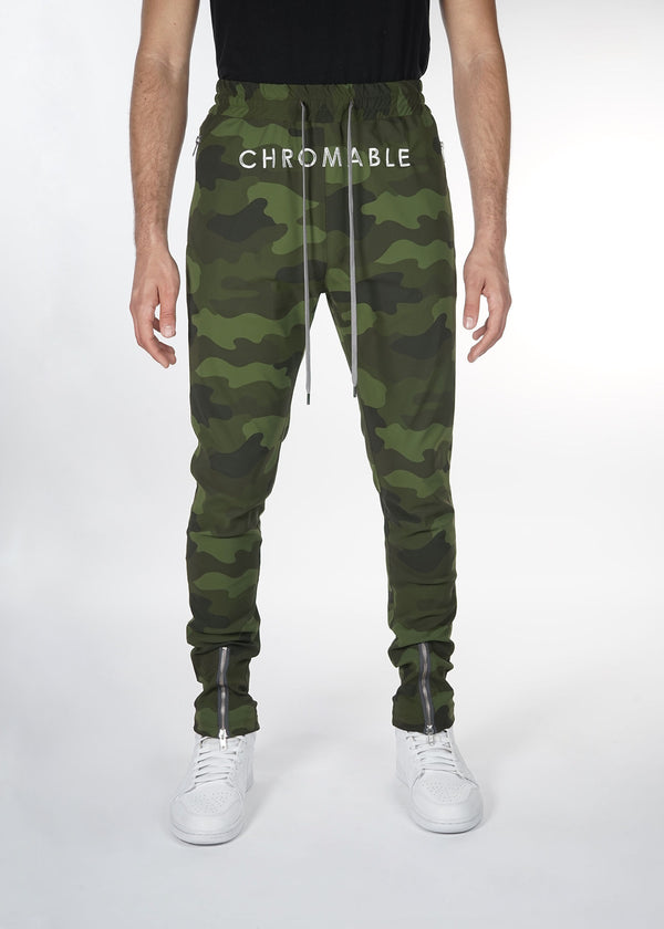Checker Plate Track Pants - Khaki - Front - CHROMABLE