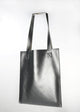 Vegan Leather Tote Bag - Silver